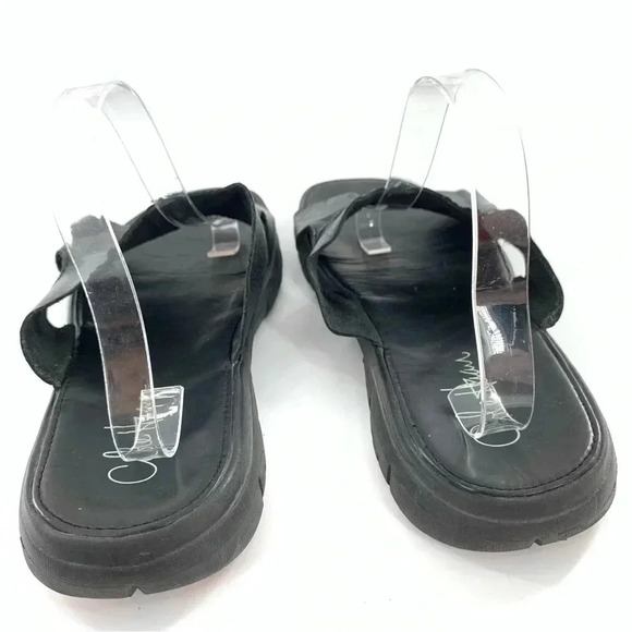 Cole haan mens sandals size 12 black leather Nike lab comfort slides main image 6